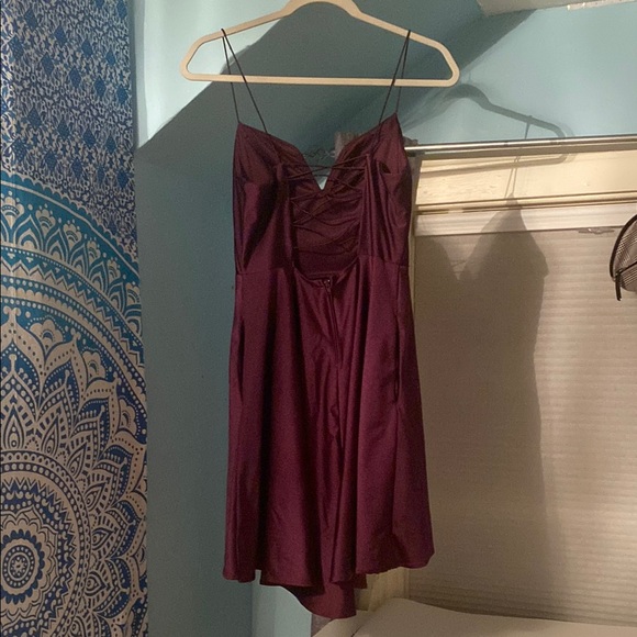 City Studio Dark Purple High Low Wrap Dress - Picture 2 of 7